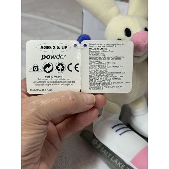 Winter Olympic Bunny Rabbit SLC 2002  Plush Toy Mascots‎ Ice Skating 9" tall USA - Picture 3 of 9